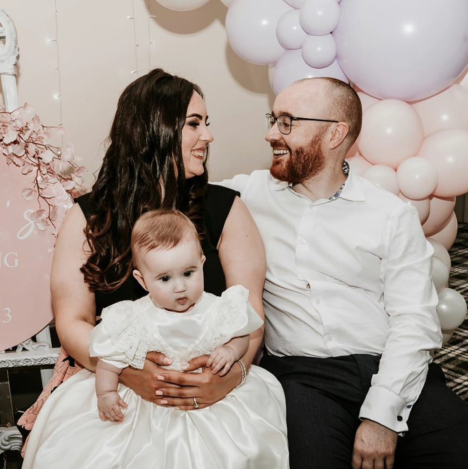 couple happy smiling with baby